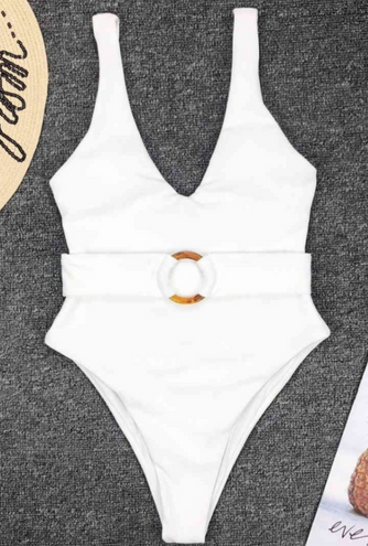 White Belted Rib One-Piece